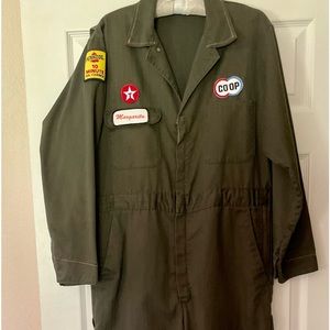Vtg. Big Mac Boilersuit w/Texaco, Pennzoil, Co-op, Santa Fe, Phillips 66 patches